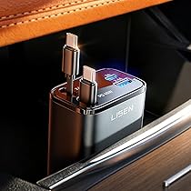 Amazon.co.jp: LISEN 84Wシガーソケット usb c 車 充電器【巻き取り式